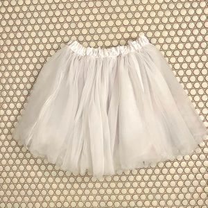 Hanna Andersson Girls White Tulle Skirt ONE SIZE EUC